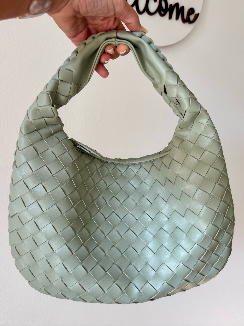 Woven Hobo Bag - light Green